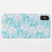 ホワイトディアンツスカルネーションズアクアブルー Case-Mate iPhoneケース (裏面(横))