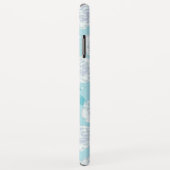 ホワイトディアンツスカルネーションズアクアブルー Case-Mate iPhoneケース (裏面/右)