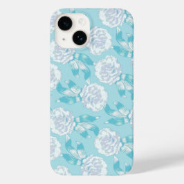 ホワイトディアンツスカルネーションズアクアブルー Case-Mate iPhone 14ケース