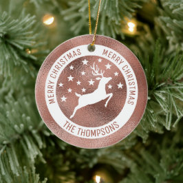 ホワイトディアーフェイク-バラゴールドフォイル実在(Not Foil) セラミックオーナメント