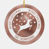 ホワイトディアーフェイク-バラゴールドフォイル実在(Not Foil) セラミックオーナメント (裏面)