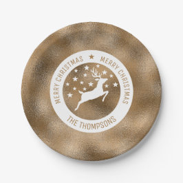 ホワイトディアーフェイク – 黄金箔の外観(ホイル実在ではない) ペーパープレート