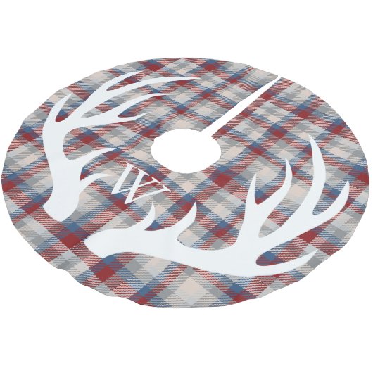 ホワイトディアー〔雄ジカの〕枝角ウィンターベリープライド ブラッシュドポリエステルツリースカート (アングル)