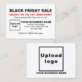 ホワイトディスカウントカードによるビジネス向けブラックフライデーセール 割引カード (正面/裏面)