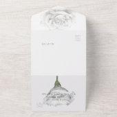 ホワイトディ素朴ナーにホワイト牡丹フローラ オールインワン招待状 (外側)