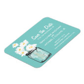 ホワイトデイジーが詰まったメイソンの瓶 マグネット (左側)