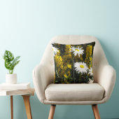 ホワイトデイジーとイエローフォックスグローブ クッション (椅子)