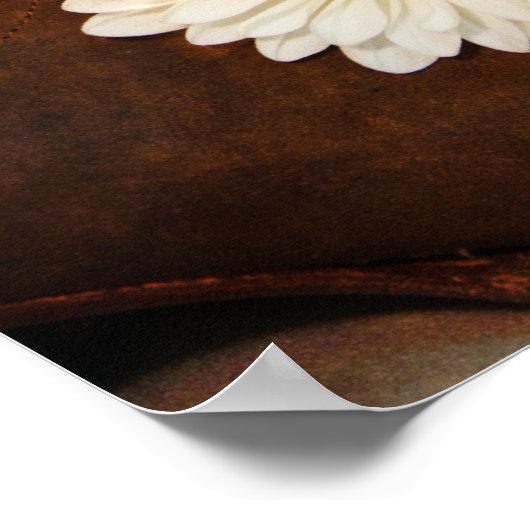 ホワイトデイジーとカウボーイブーツウェスタン結婚ズ ポスター (角)