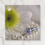 ホワイトデイジーとダイヤモンドリングや輪結婚ズ フェイバータグ (正面)