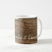 ホワイトデイジーとバーンウッドカントリーウェディング コーヒーマグカップ (正面右)