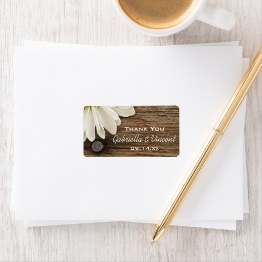 ホワイトデイジーとバーンウッド結婚ズお願い ラベル (インサイチュ)