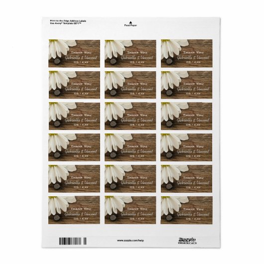 ホワイトデイジーとバーンウッド結婚ズお願い ラベル (フルシート)