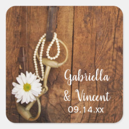 ホワイトデイジーとホースビットカントリー西結婚の スクエアシール