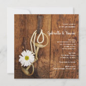 ホワイトデイジーとホースビットカントリー西結婚の 招待状 (正面)