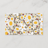 ホワイトデイジーとレッドラディバグシックサマー結婚ズ プレイスカード (裏面)