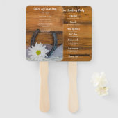 ホワイトデイジーと馬蹄地方ウェスタン結婚ズ ハンドファン (正面&裏面)