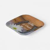 ホワイトデイジーと馬蹄地方ウェスタン結婚ズ ペーパープレート (傾斜あり)