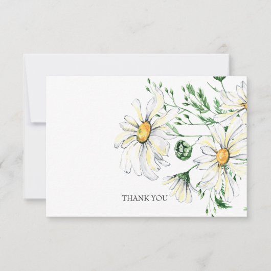 ホワイトデイジーのウェディングシャワーお礼 サンキューカード (正面)