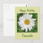 ホワイトデイジーの誕生日ポストカード ポストカード (正面/裏面)