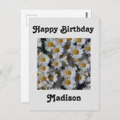 ホワイトデイジーの誕生日 ポストカード (正面/裏面)