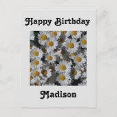 ホワイトデイジーの誕生日 ポストカード (正面)