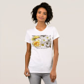 ホワイトデイジーイエローローズズTシャツ Tシャツ (正面フル)