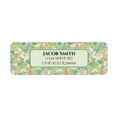 ホワイトデイジーイエロー蝶差出人住所 ラベル (正面)