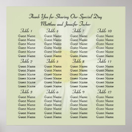 ホワイトデイジーウェディングレセプション座席表ポスター ポスター