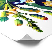 ホワイトデイジーウォールフローラアートフラワーブーケ ポスター (角)