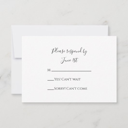 ホワイトデイジーエレガンスウェディングRSVP応答 出欠カード (裏面)