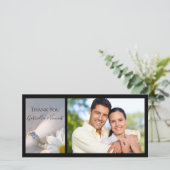 ホワイトデイジーエレガンス結婚ズサンキューフォトカード サンキューカード (スタンド正面)