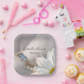 ホワイトデイジーエレガンス結婚ズ ペーパープレート (パーティー)