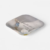 ホワイトデイジーエレガンス結婚ズ ペーパープレート (傾斜あり)