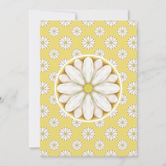 ホワイトデイジーオンゴールデンイエローサマーピクニック 招待状 (裏面)