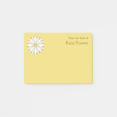 ホワイトデイジーオンゴールデンイエローパーソナライズされたネーム ポストイット (正面)