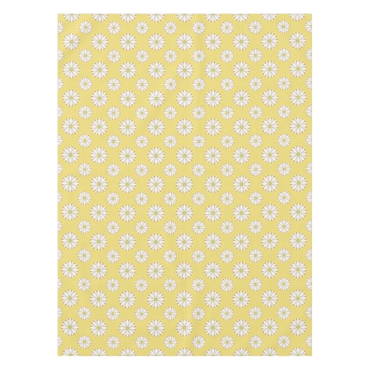 ホワイトデイジーオンゴールデンイエロー テーブルクロス (正面)