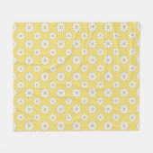 ホワイトデイジーオンゴールデンイエロー フリースブランケット (正面(横))