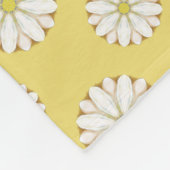 ホワイトデイジーオンゴールデンイエロー フリースブランケット (角)