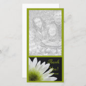 ホワイトデイジーオンブラックサンキューフォトカード サンキューカード (正面/裏面)