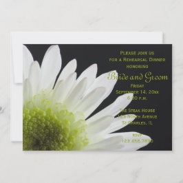 ホワイトデイジーオンブラック結婚ズ・リハーサル・ディナー 招待状