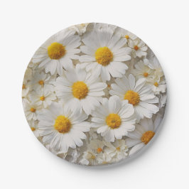 ホワイトデイジーオン動揺して紙 ペーパープレート