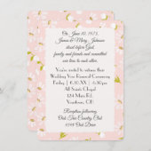 ホワイトデイジーオン赤面ピンクの誓の更新 招待状 (正面/裏面)