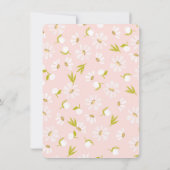 ホワイトデイジーオン赤面ピンクの誓の更新 招待状 (裏面)