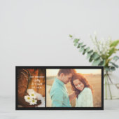 ホワイトデイジーカウボーイブーツウェスタンたった今結婚しました 案内状 (スタンド正面)