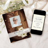 ホワイトデイジーカウボーイブーツウェスタンデス記念日 招待状