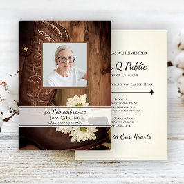 ホワイトデイジーカウボーイブーツウェスタンデス記念日 招待状