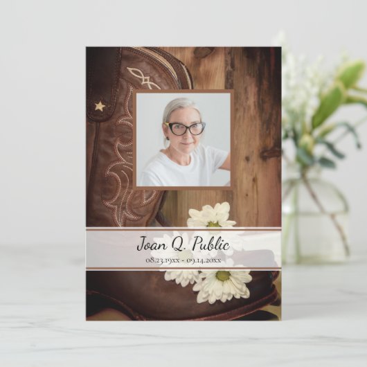 ホワイトデイジーカウボーイブーツウェスタン葬儀サービス プログラム (スタンド正面)