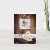 ホワイトデイジーカウボーイブーツウェスタン葬儀悔やみや弔慰 サンキューカード (正面)