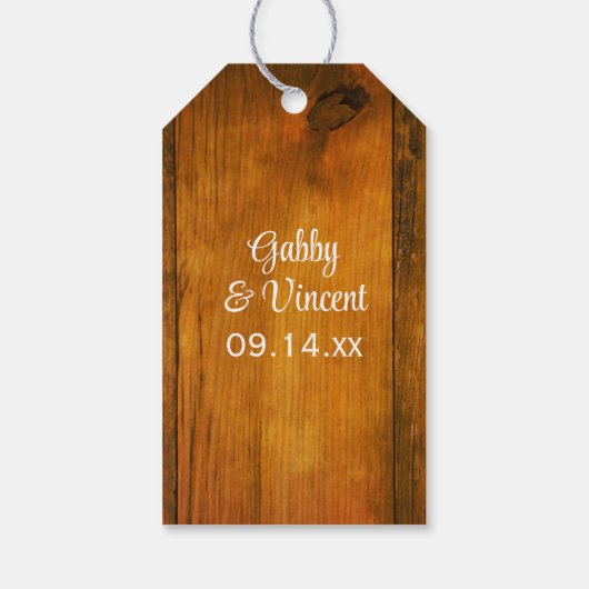 ホワイトデイジーカウボーイブーツカントリーウェスタン結婚ズ ギフトタグ (裏面)