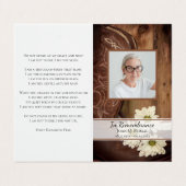 ホワイトデイジーカウボーイブーツ葬儀メモリアル祈りの言葉 名刺 (外部フラット)